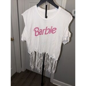 Mattel Barbie Cropped Top Med‎ Fringe Summer Boho Retro Y2K Beach Vacation 90s